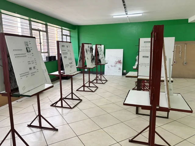 Electrical learning room with several training boards