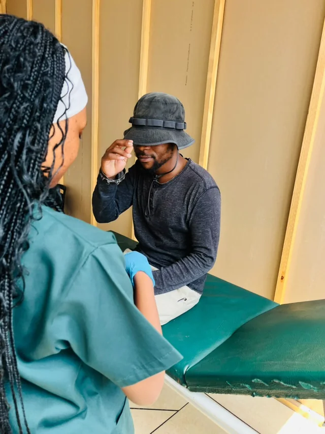 HPO student practising a blood pressure check