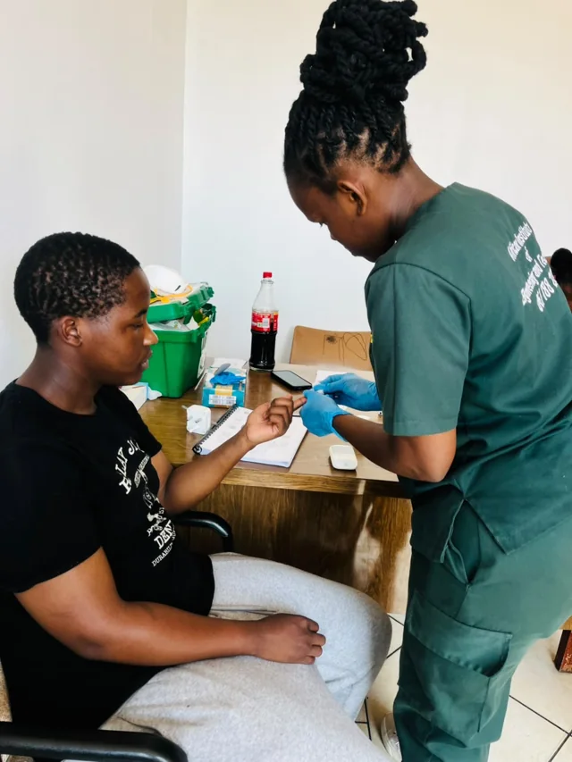 HPO student carrying out a supervised health check