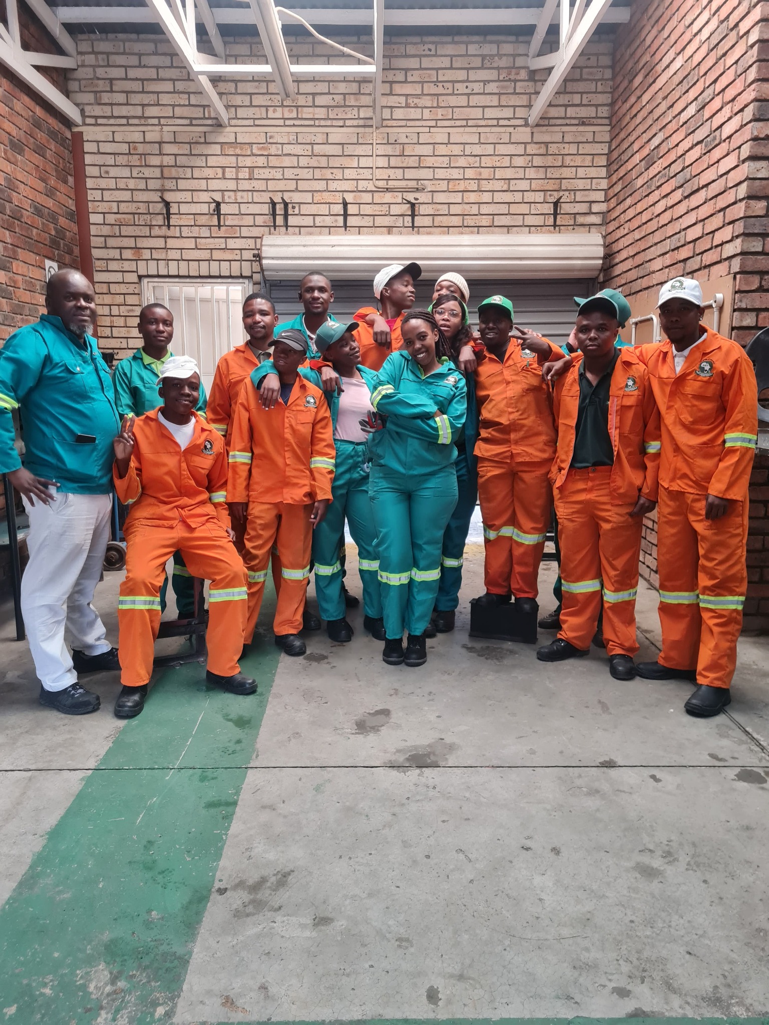 AIET mechanical engineering and workshop students in PPE during practical training